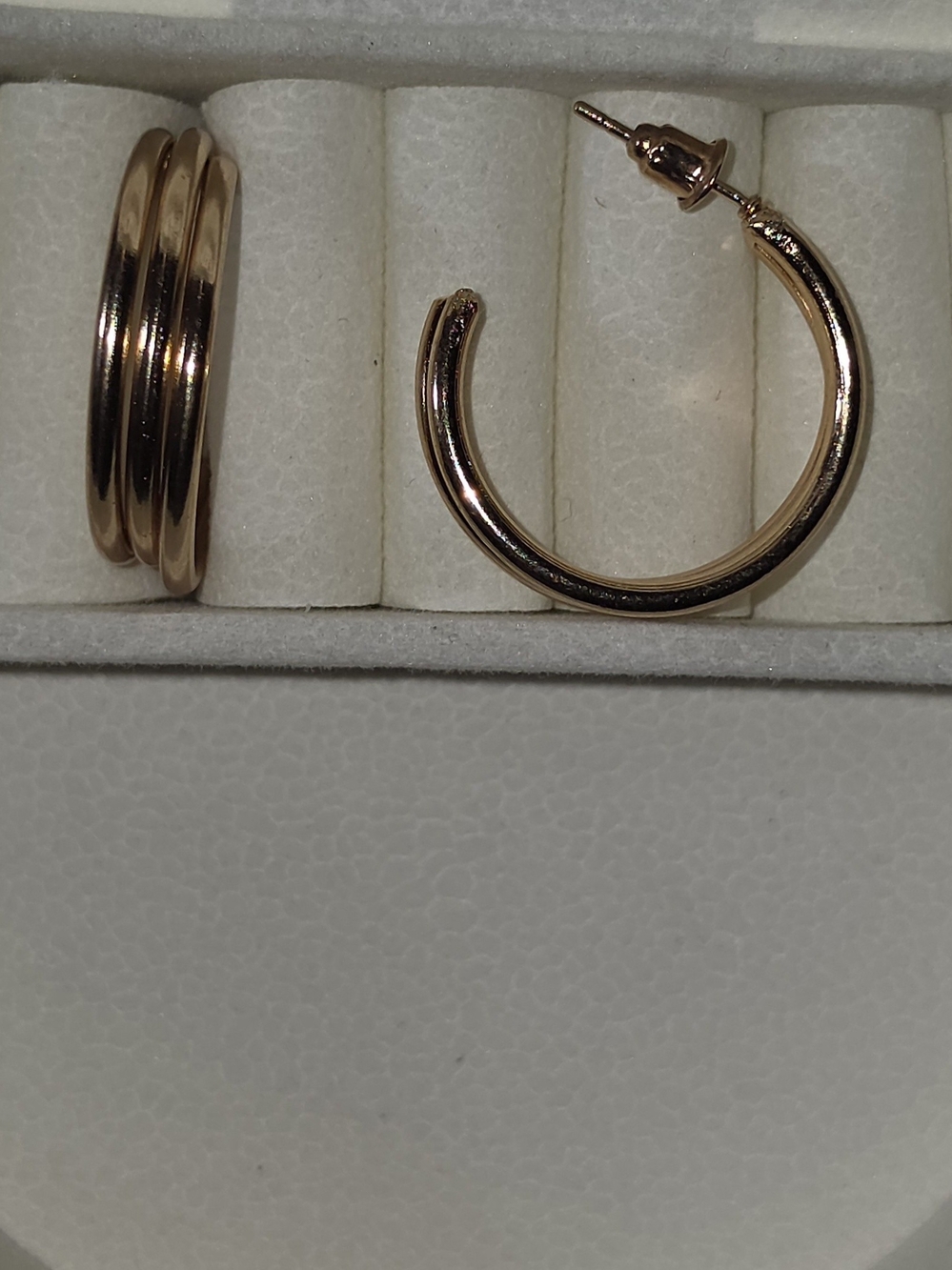 Gold-Tone Triple Hoop Earrings BNIB